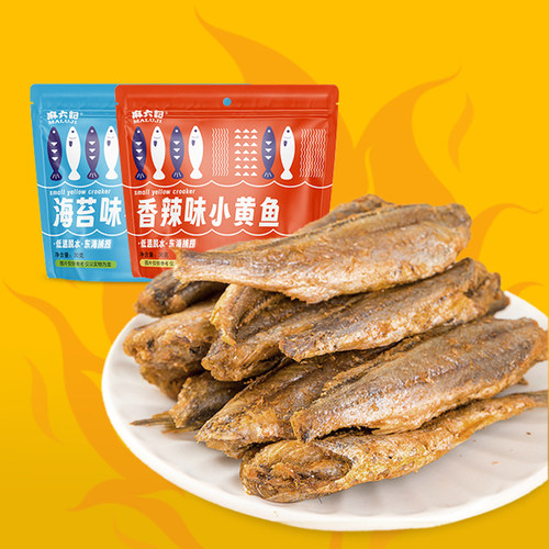 六记小黄鱼香辣海苔两钟口味袋装