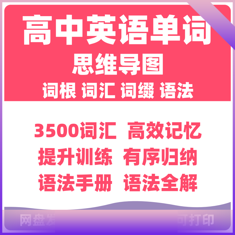 高中3500词思维导图英语词汇词根词缀单词语法速记高考复习电子版