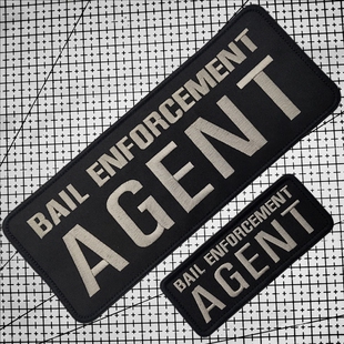 保释执法AGENT战术背心贴 大号刺绣魔术贴徽章军迷战术背包士气章