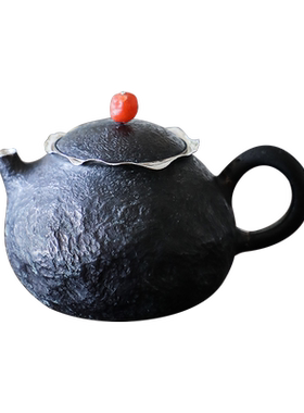 纯银时代做旧色纯银泡茶壶