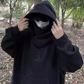 jmhomme堆堆领冲锋卫衣男连帽春秋潮牌美式 高街痞帅宽松嘻哈外套