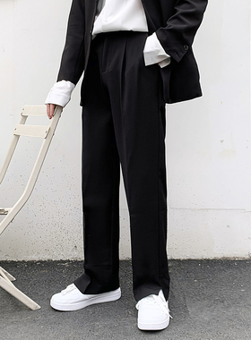 jmhomme 秋冬新款阿茶与阿古不二先生男装直筒宽松休闲垂坠感长裤