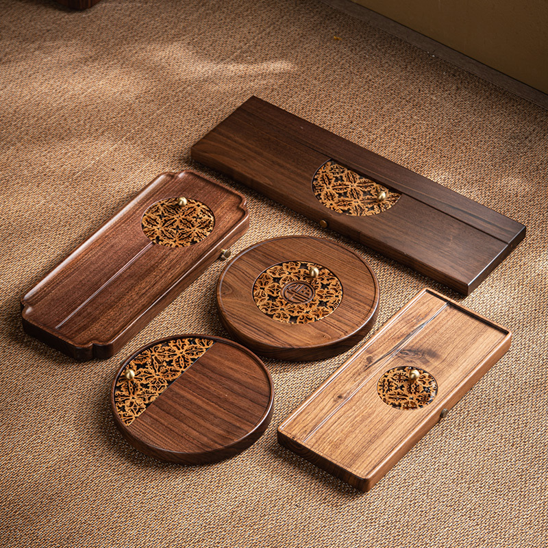 茶盘家用胡桃木长方形托盘小茶台