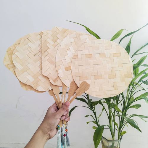竹编扇手工编织空白竹扇绘画素面
