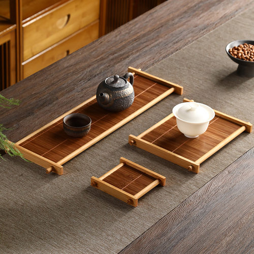 天然竹制井字杯垫隔热垫方形杯托