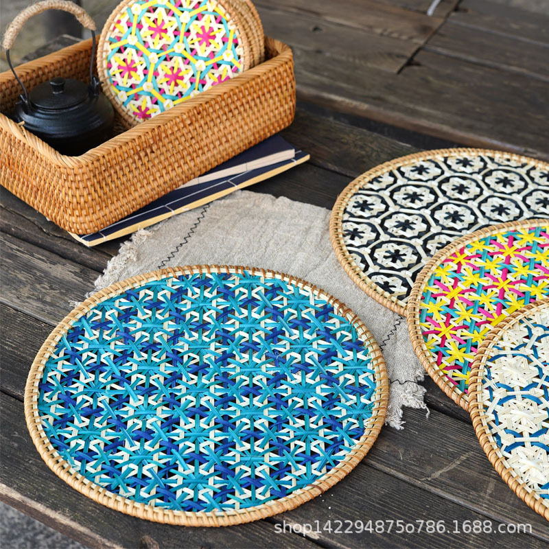 越南秋藤编杯垫竹编盘垫碗垫隔热垫餐垫紫砂茶壶垫套装墙面装饰,餐饮具,餐垫,淘宝优惠券,粉丝福利购,淘宝优惠卷