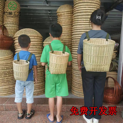 背篓双肩竹筐舞蹈道具大号竹篓