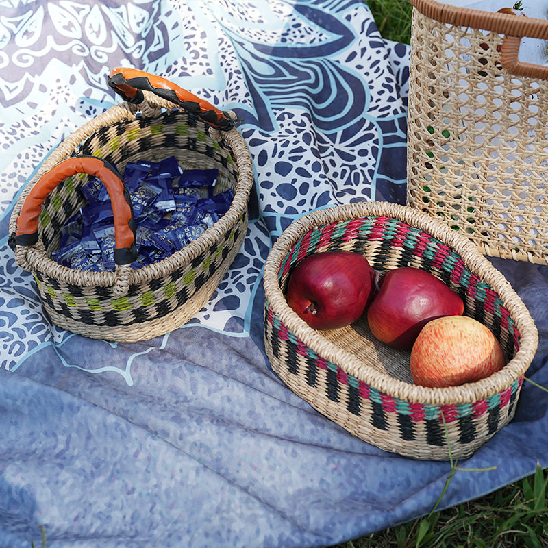 仿藤编收纳筐手工编织收纳盒桌面杂物整理盒方形水果盘年货盘,收纳整理,收纳筐,淘宝优惠券,粉丝福利购,淘宝优惠卷