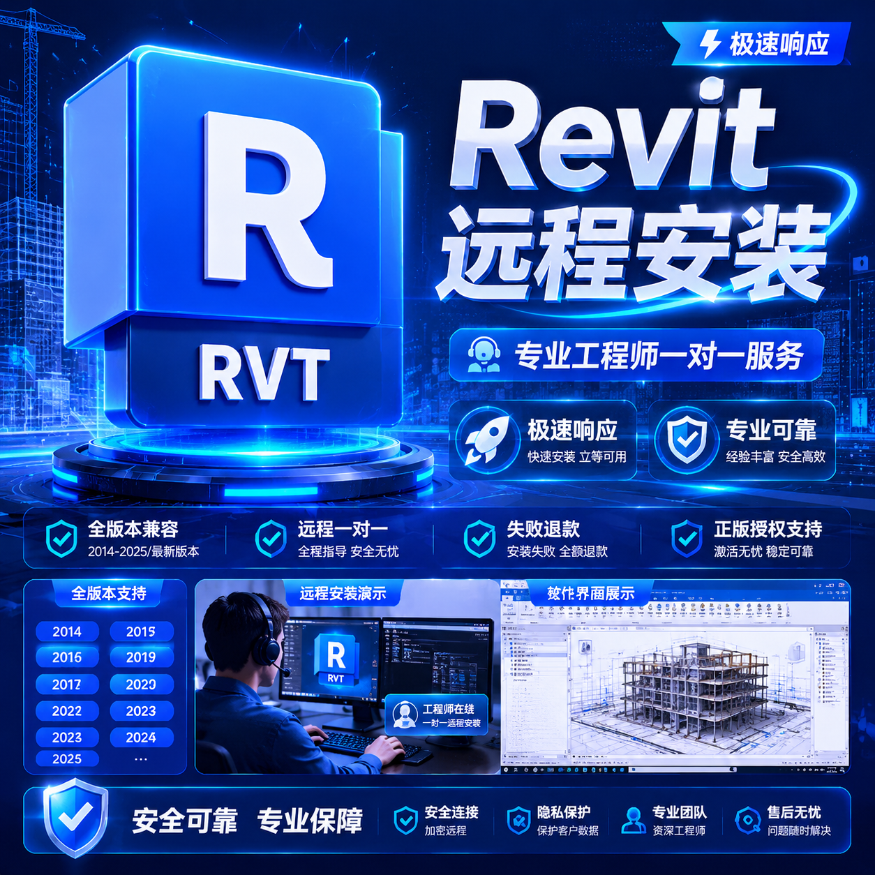 Revit软件安装2027 2025 2024 2023BIM建模渲染器建筑族库包远程