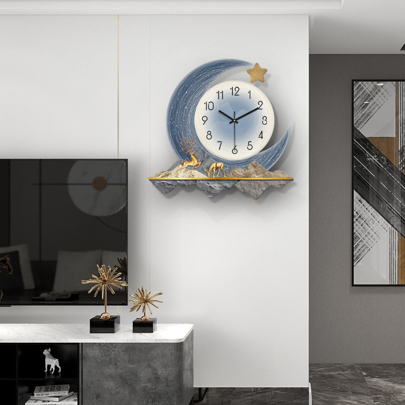 餐厅钟表挂钟客厅2025新款简约大气装饰网红创意时钟家用挂墙壁灯,居家日用,挂钟,淘宝优惠券,粉丝福利购,淘宝优惠卷