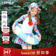 夏季 新款 女童分体泳衣防晒泳裤 ILOVEJ童装 爱心3件套 SWUSW07