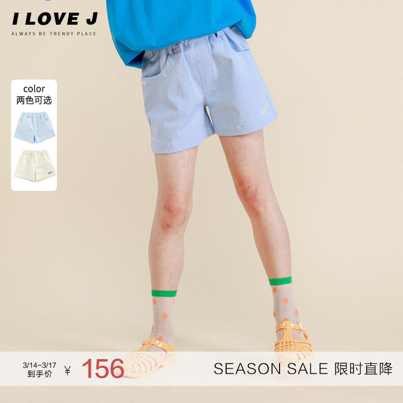 ILOVEJ童装洋气时髦浅色牛仔裤儿童夏装女童清凉百搭短裤/JVUPT27