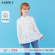 JXFTO18 内搭荷叶边洋气上衣春秋 ILOVEJ韩国童装 女童百搭白色衬衫