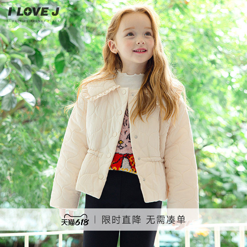 【轻暖】ILOVEJ童装春季洋气小香风棉服女童薄款夹棉外套/JWFOU03