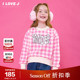 100码 ILOVEJ童装 女童冬季 格子卫衣加绒宽松弹力上衣 JWWTO58