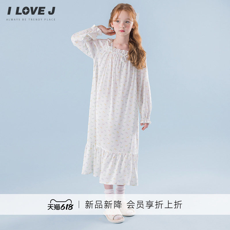 ILOVEJ韩国童装儿童亲肤舒适睡衣可爱甜美家居服女童睡裙/HYSSL02