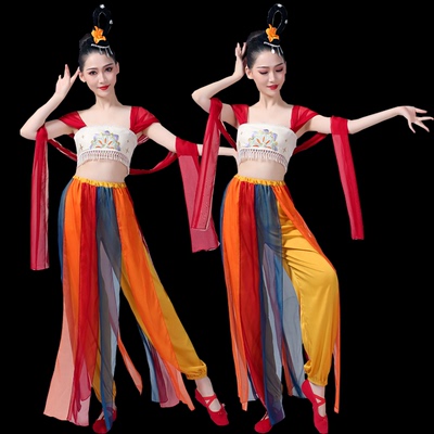 新款中国风成人舞蹈服敦煌飞天异域风情古典舞飘逸艺考服装