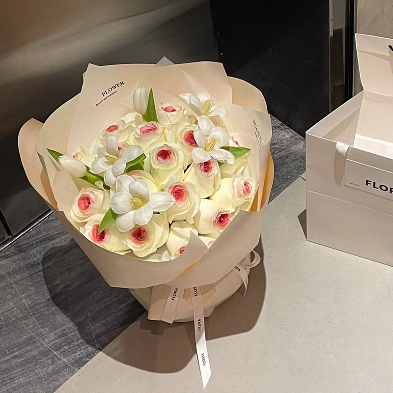 永生花真香皂束高级小众白