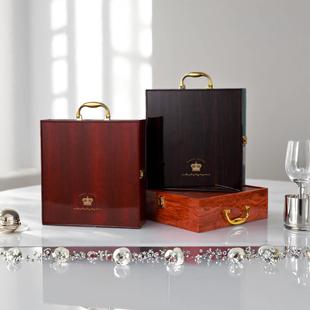 红酒包装礼盒空盒双支装带酒杯葡萄酒高脚杯包装盒高档皮盒礼品盒