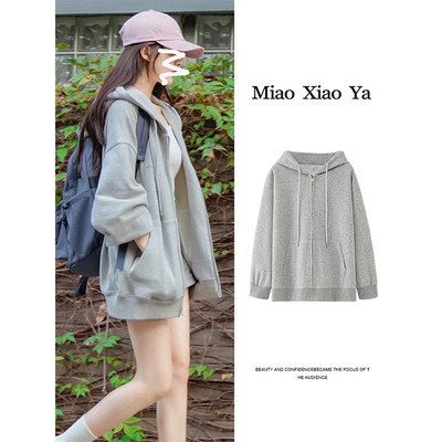 赵露思同款灰色卫衣2025