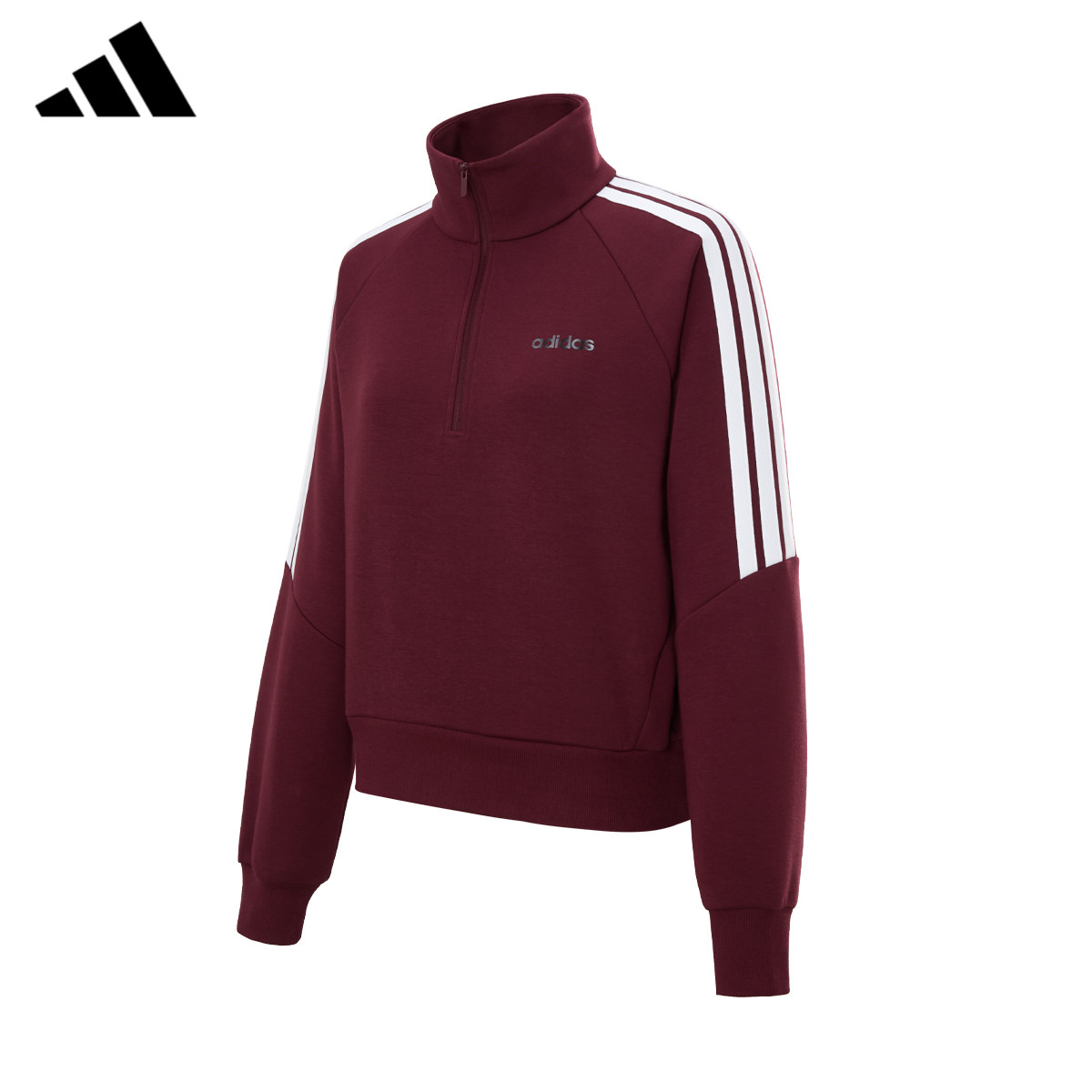 adidas阿迪达斯卫衣卫裤套装女款半拉链运动上衣长袖套头衫KQ5357