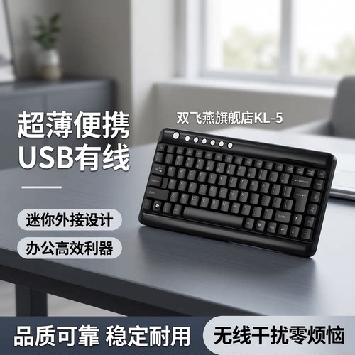 旗舰店小键盘双飞燕有线