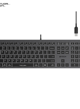 双飞燕FX60超薄背光轻音商务剪刀脚巧克力键盘USB外接有线支持MAC