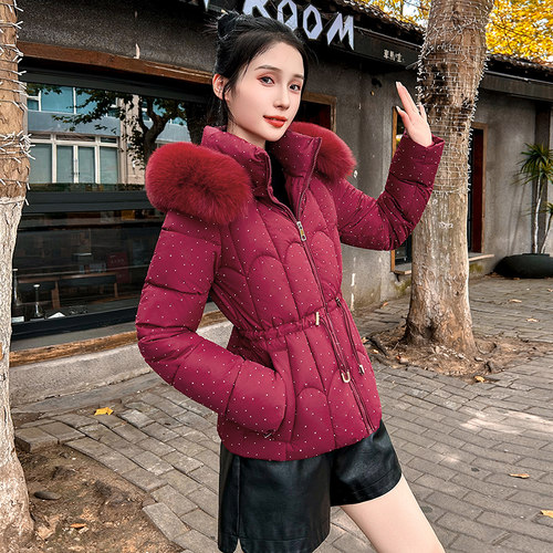 袄子短款加绒修身收腰棉袄女冬