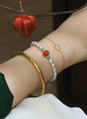 SUMOJEWEL『她山月』新中式宋代美学氛围感手串南红主珠国风手链