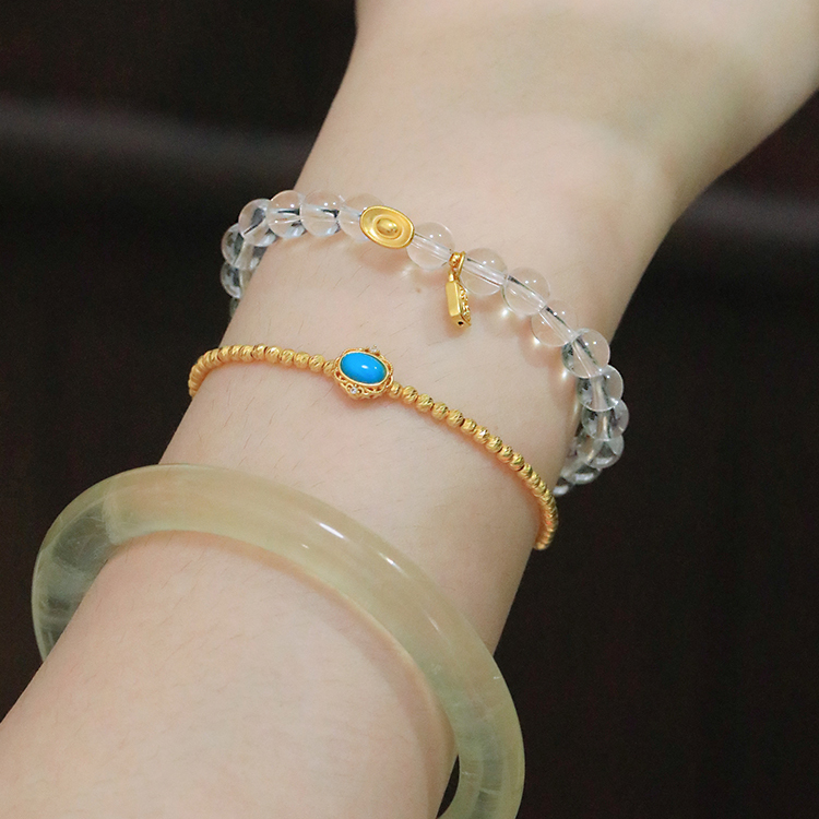 SUMOJEWEL【小财迷白水晶】天然手链女新中式国风手串送女友礼物