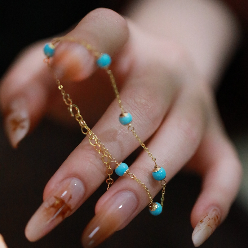 SUMOJEWEL《星沉》新中式文艺优雅原创设计绿松石手链