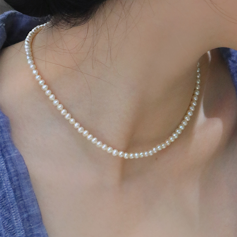 SUMOJEWEL【珠圆玉润】简约天然珍珠项链女百搭锁骨链高级新中式
