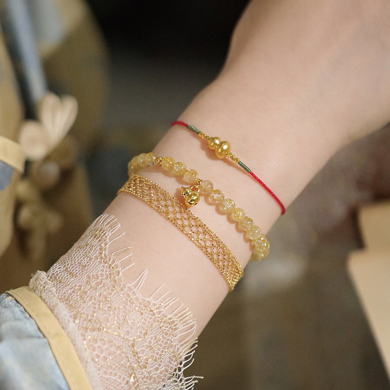 SUMOJEWEL女发晶足金手链