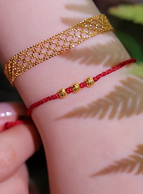 SUMOJEWEL《三生顺》新中式古典优雅好寓意红绳编织情侣手串