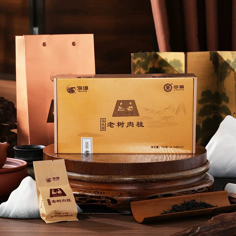 中茶海堤乌龙茶AT018马头岩老树肉桂100g/12泡盒装