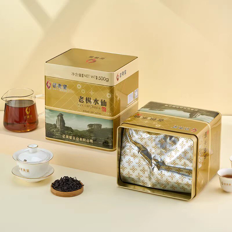 武夷星特级武夷岩茶浓香型回甘乌龙茶500克罐装茶301正宗水仙茶叶