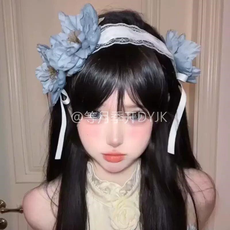雾蓝月光Lolita头饰汉服精致发饰