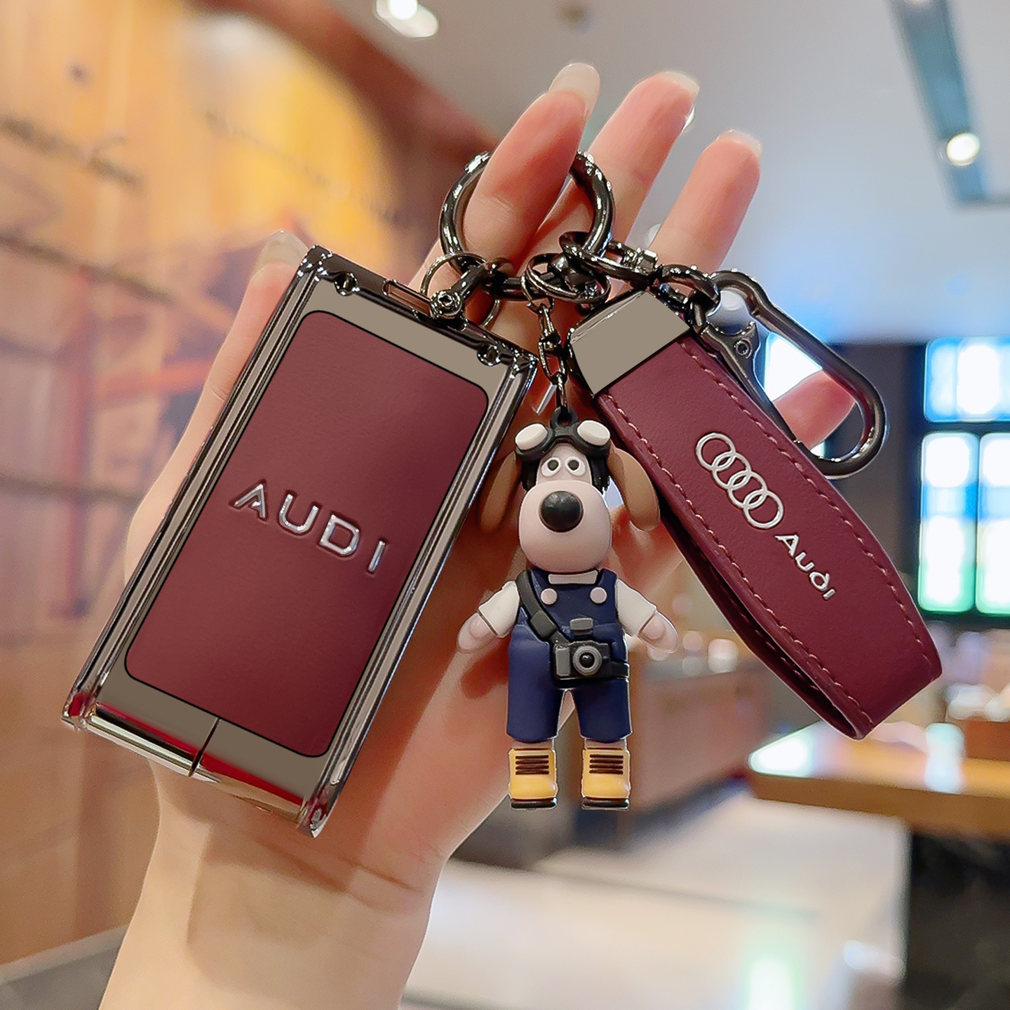 合金真皮高端轻奢奥迪e5钥匙套