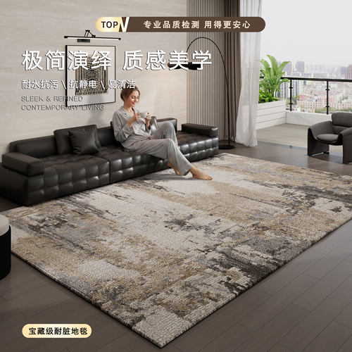 轻奢灰色免洗易打理加厚地毯