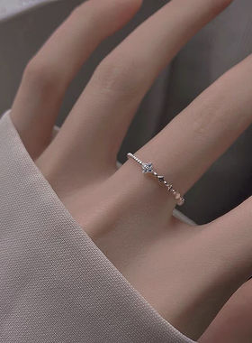 开口小众设计闺蜜925纯银戒指