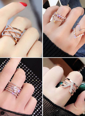 开口玫瑰金开口戒指其他冷淡风女