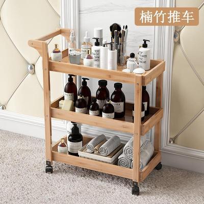 丝航木制工具车三层四层美术生专用画车升级新款加固型多功能颜料收纳油画车木质小手推车可移动置物架子