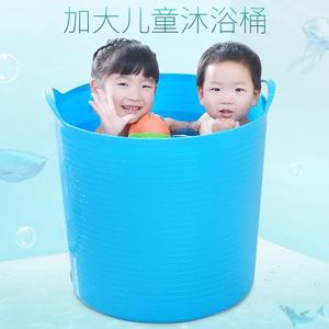 可坐软胶游泳桶儿童洗澡桶沭浴可手提用的沐浴专用加高加大号浴盆