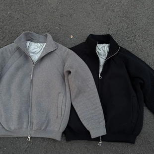 ATENG阿腾毛衣羽绒服秋冬立领针织潮流加厚羽绒服外套男女同款