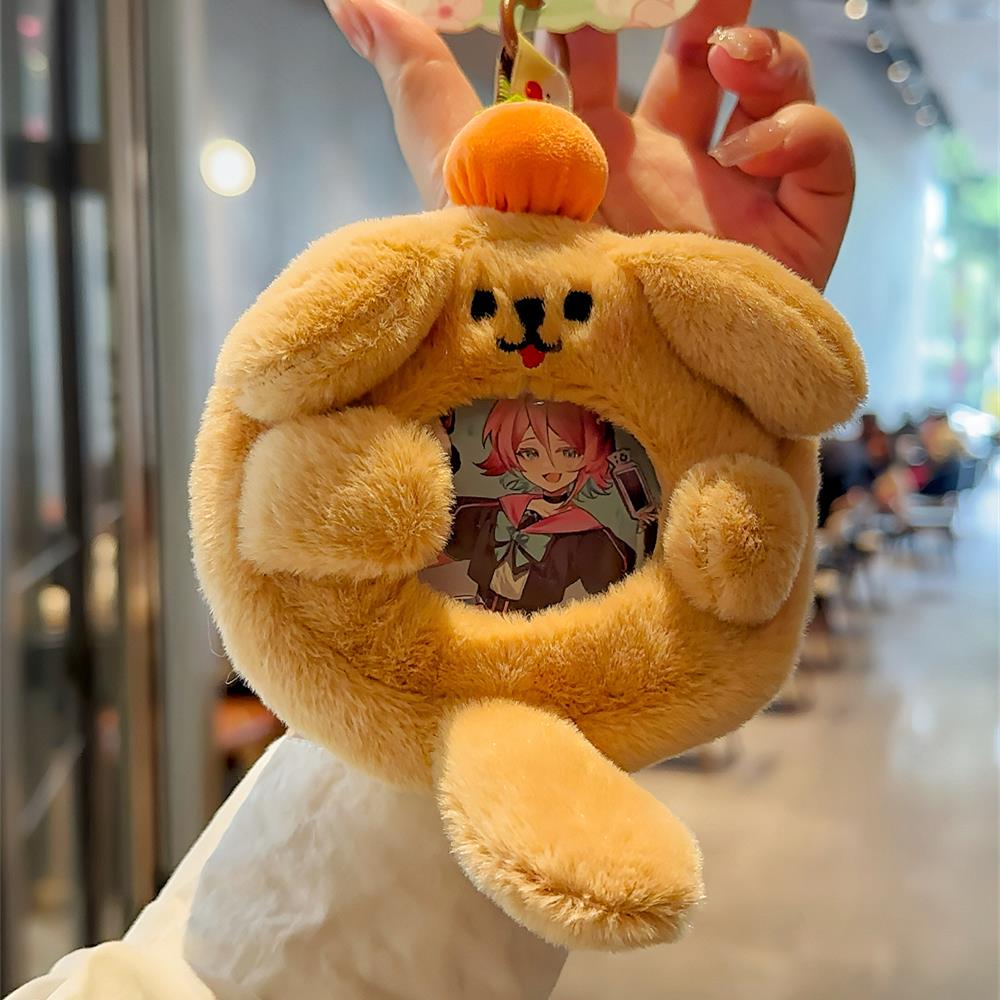 卡通毛绒小狗吧唧包创意零钱包