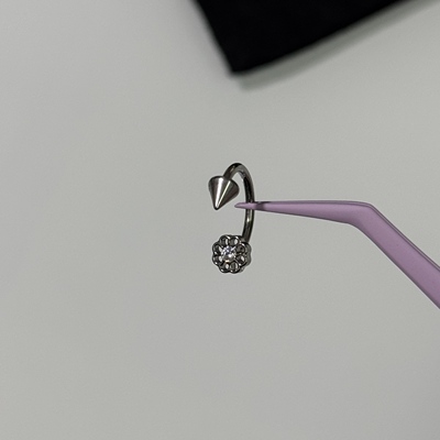 唇环钛合金马蹄环耳骨环耳环M0.9牙口内螺旋CZQY 10088