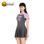 B.Duck泳衣女士2025新款 夏连体遮肚显瘦专业保守微胖高级感泳装