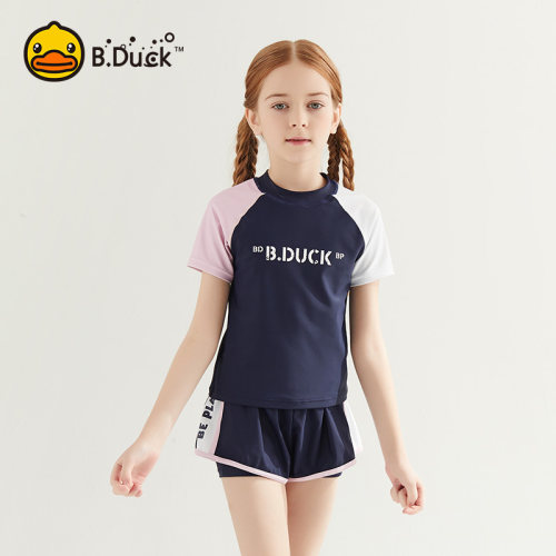 B.Duck儿童泳衣女孩青少年专业