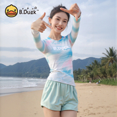 防晒速干冲浪泳装 B.Duck泳衣女高级感2025新款 分体显瘦遮肚长袖
