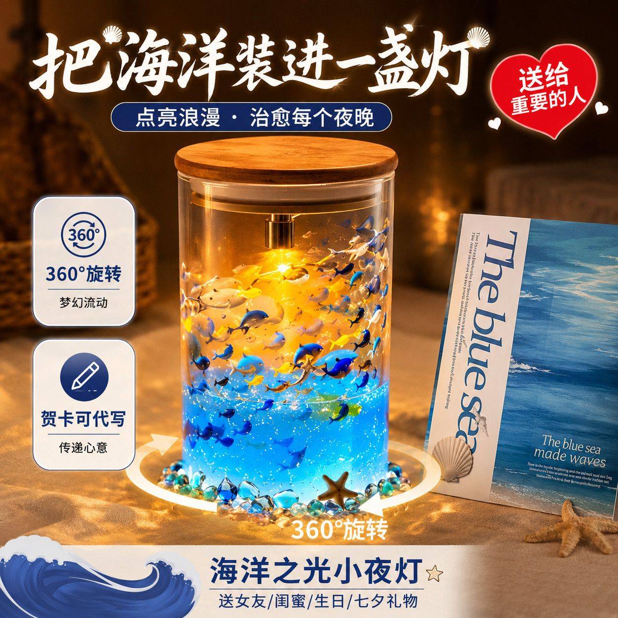 海洋小鱼灯创意床头灯DIY材料包
